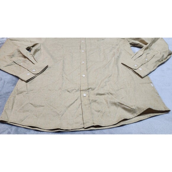 Julian & Mark Men's XL Mustard Long Sleeve Textured Soft Touch Stretch Shirt NWT - Picture 3 of 8